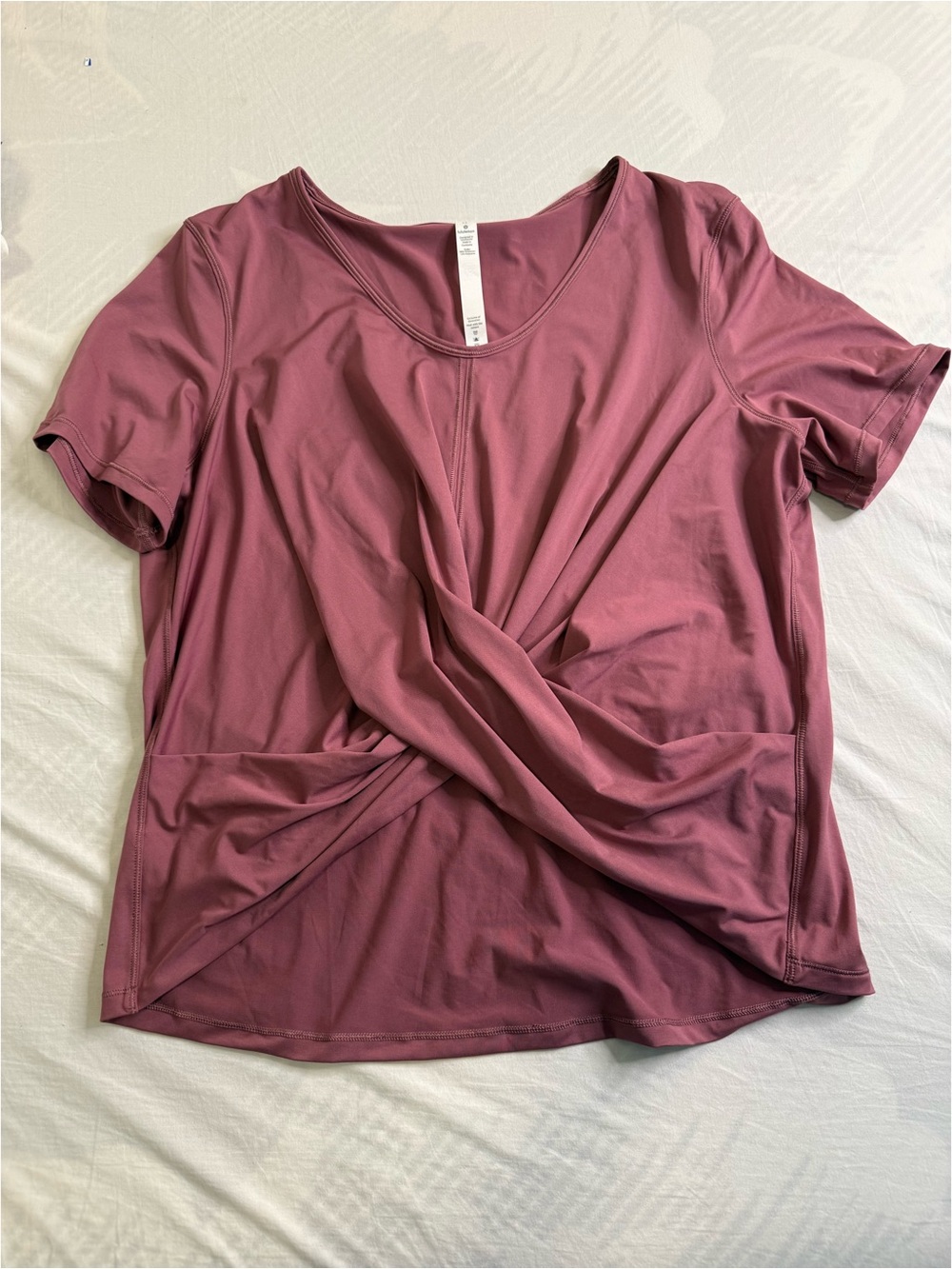 Women’s Twist-Front Short Sleeve Top - Mauve